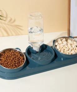3 in 1 Dog Cat Bowls Water and Food Bowl Set Raised Cat Dishes for Hamster Small Dogs Kitten Pet Feeding Supplies