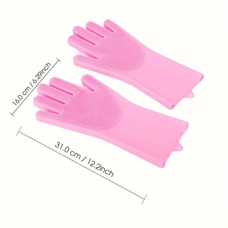Pet Bathing Glove - Silicone Scrubber Mitt for Dogs & Cats, Massage & Deshedding, Waterproof, Bite-Resistant (Blue/Pink) - Image 6