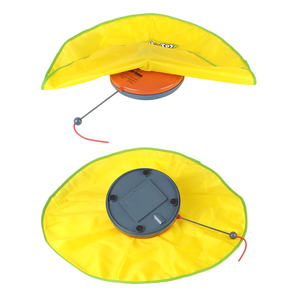 Interactive Pet Toy For Cat Kitty 4 Speeds Motion Undercover Mouse Fabric Moving Feather Automatic Electric Cat Toy Plate - Image 5