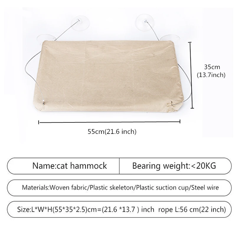 Hanging Cat Bed Pet Cat Hammock Aerial Cats Bed House Kitten Climbing Frame Sunny Window Seat Nest Bearing 20kg Pet Accessories - Image 6