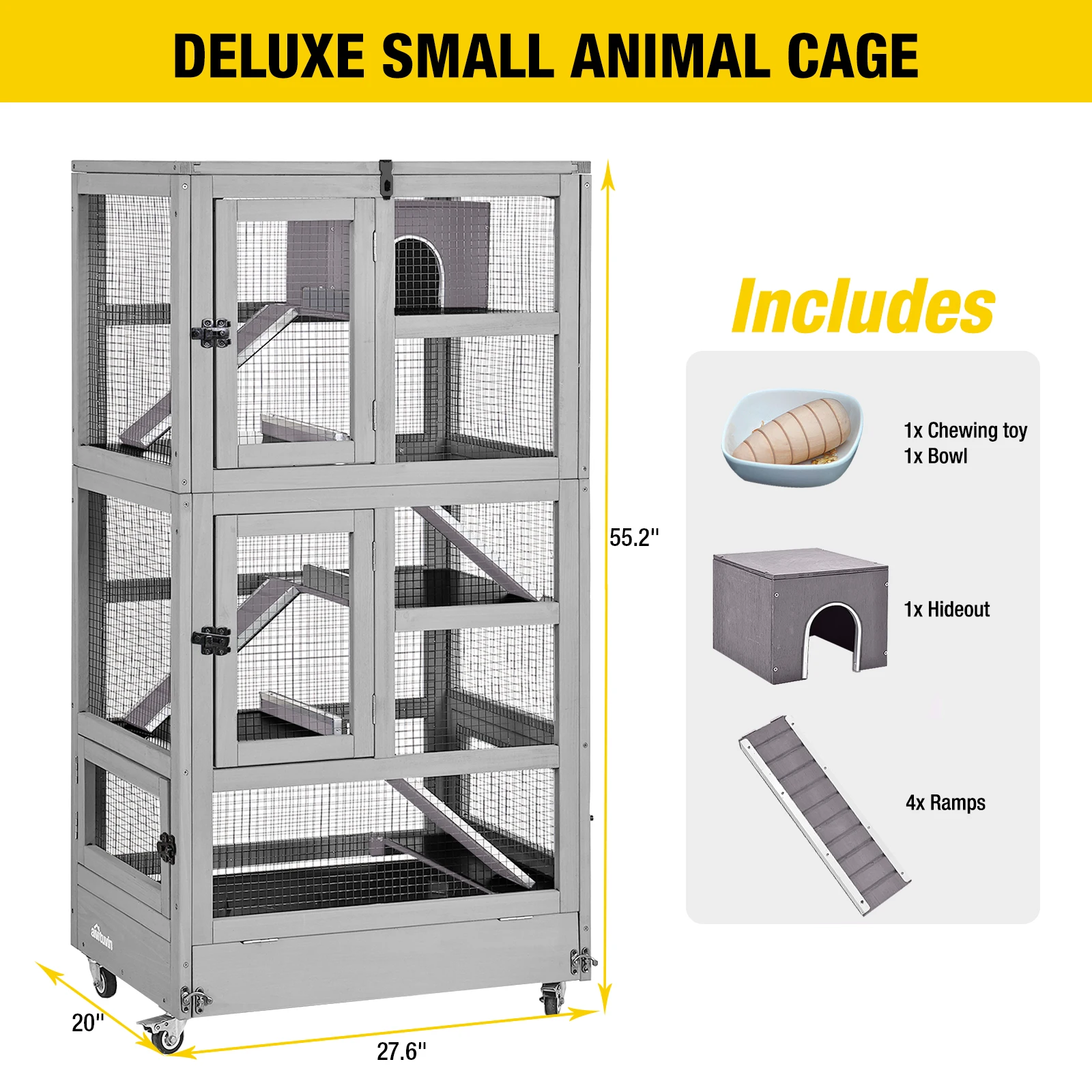 5 Levels Wooden Chinchilla Ferret Cage | Chew-Resistant Habitat - Image 6