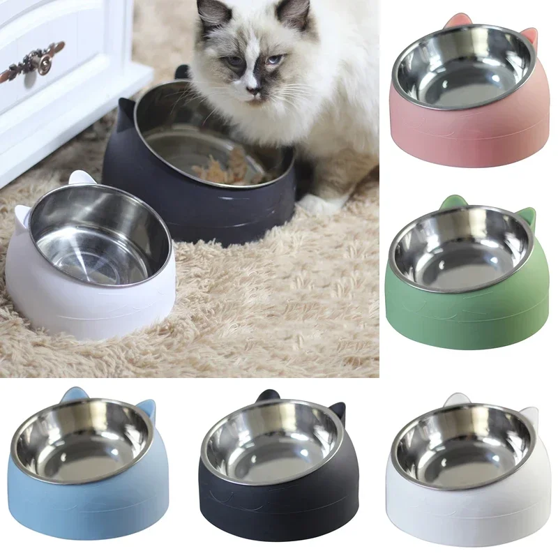 Lovely Inclined Pet Bowls - Premium Stainless Steel Non-Slip Crash-Proof Kitten Puppy Food Water Feeder for Cats Dogs Daily Use - Image 2