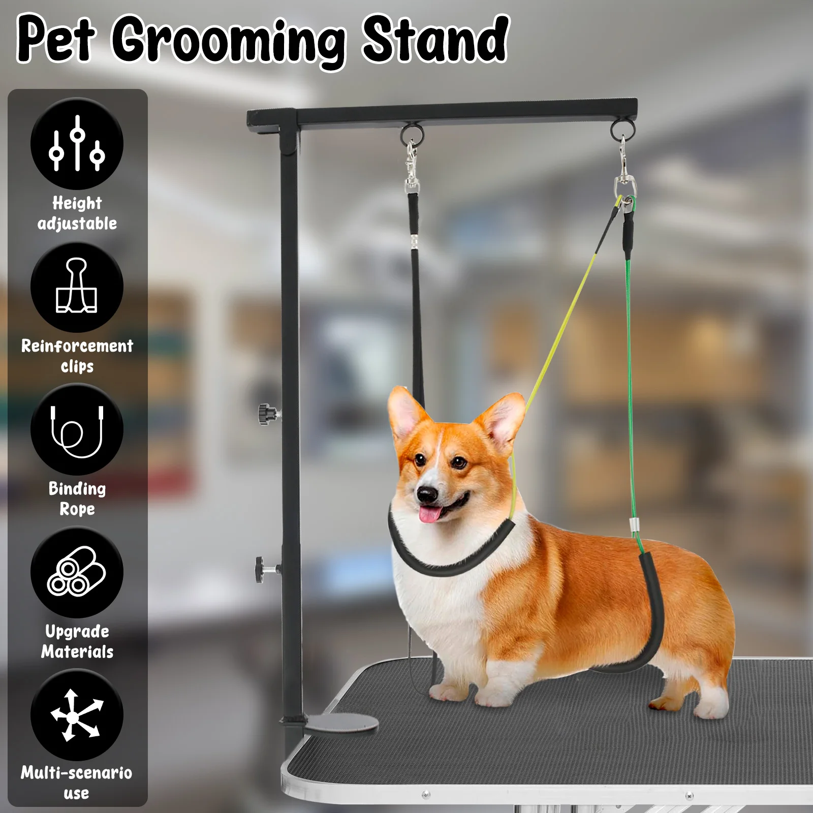 Dog Grooming Table Arm Iron Pet Grooming Stand with Clamp Height Adjustable Fixed Dog Beauty Stand for Pet Nail Clipping Haircut - Image 2