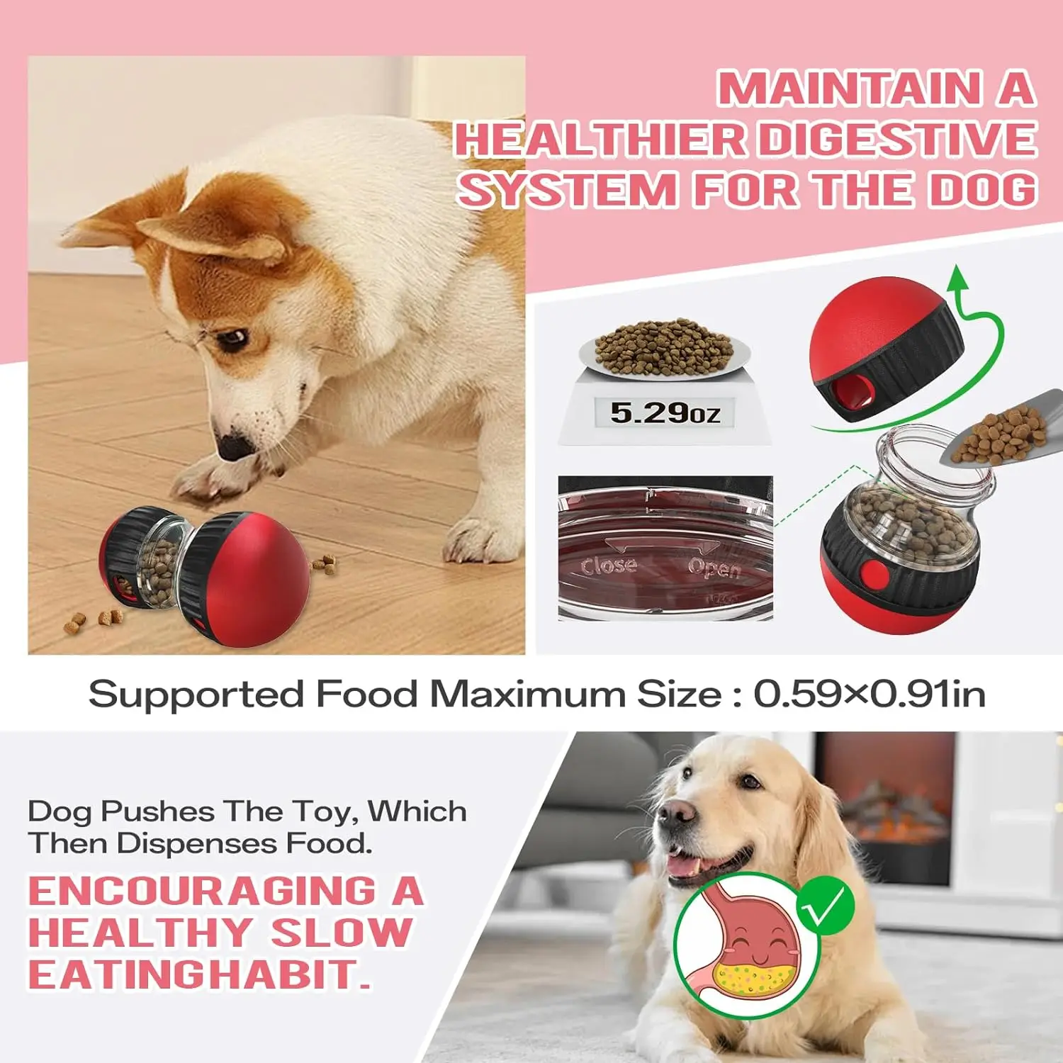 Dog Puzzle Toy Elliptical Track Rolling Increase Intelligence Ball Leaky Food Develop Good Habits Durable Interactive Pet Toys - Image 3