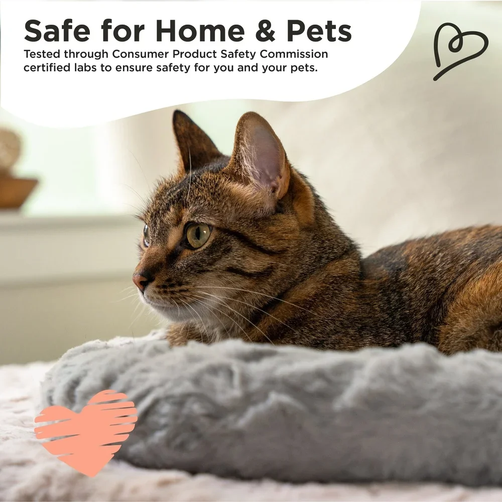 Faux Fur Cat Bed Self Warming Cozy Donut Shape Supportive Design Better Sleep Snuggle and Relaxation - Image 5