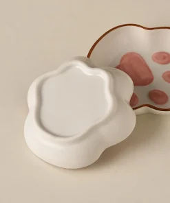 Alternative view of 1PC ceramic cat claw shaped hamster rice bowl, 9.2cm/3.6inch mini pet bowl, suitable for feeding and drinking small pets such as