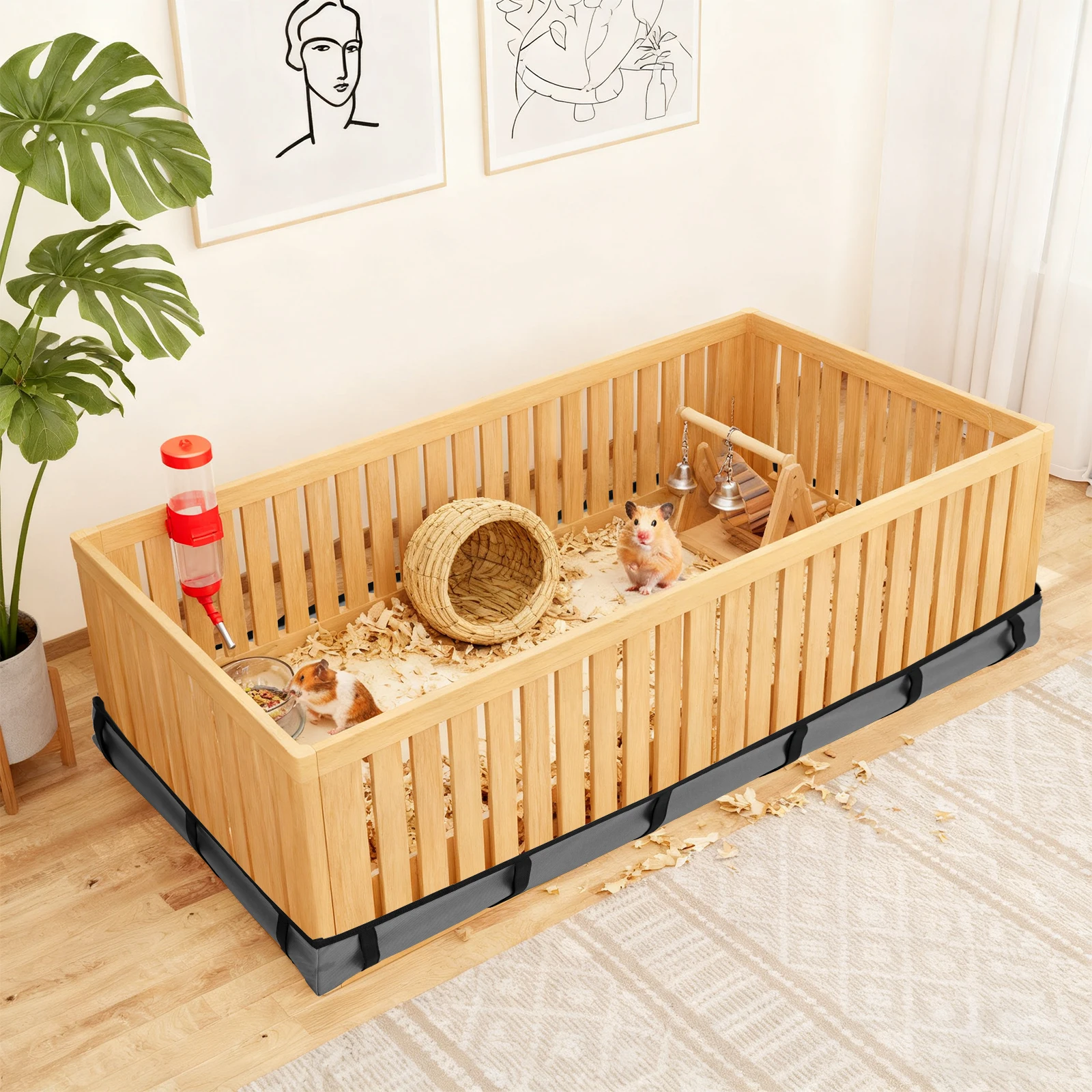 Guinea Pig Cage Liners Tarp Bottom Waterproof Guinea Pig Cage Washable Pee Pads Bedding for Rabbit Hamster Chinchilla - Image 2