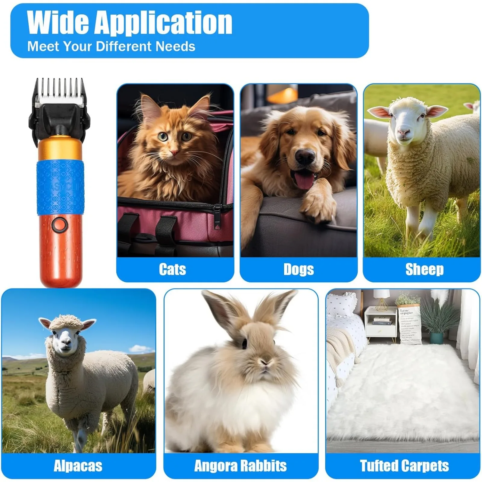 200W Electric Pet Clippers,Pet Dog Grooming Clippers Kit Low Noise Pet Hair Trimmer for Grooming Hair Clipper for Dogs Cats Pets - Image 6