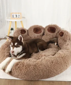 Alternative view of Fluffy Dog Bed Plush Kennel Accessories Pet Products Large Dogs Beds Bedding Sofa Basket Small Mat Cats Big Cushion Puppy Pets