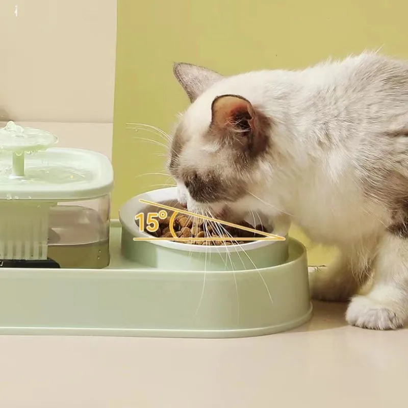 2-in-1 Pets Water Fountain Auto Filter Mute Cat Drinker Bowl Pet Feeder Recirculate Filtring Drinker for Cat Feeder Accessories - Image 3