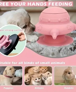 Alternative view of Pet Bottle for Puppies And Kittens 200ml Capacity Bowl with 4 Silicone Nipples Suitable for Newborn Pets Lactation