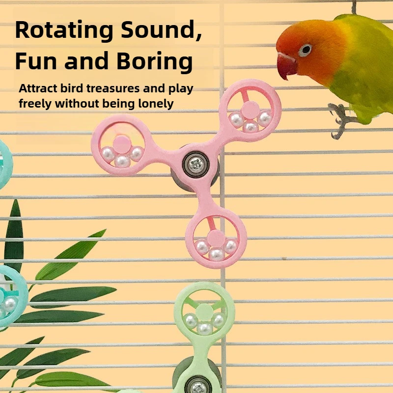 Funny Bird Parrot Rotating Windmill Toy Bird Cage Toys For Parrots Rotating Treat Dispenser For Mental Stimulation Entertainment - Image 6