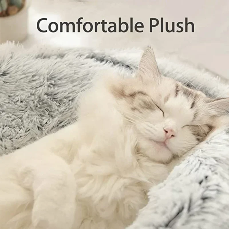 Autumn and Winter soft plush pet bed and pet bed Winter warm and cold plush comforter nest Shell cat nest semi-enclosed cat nest - Image 3