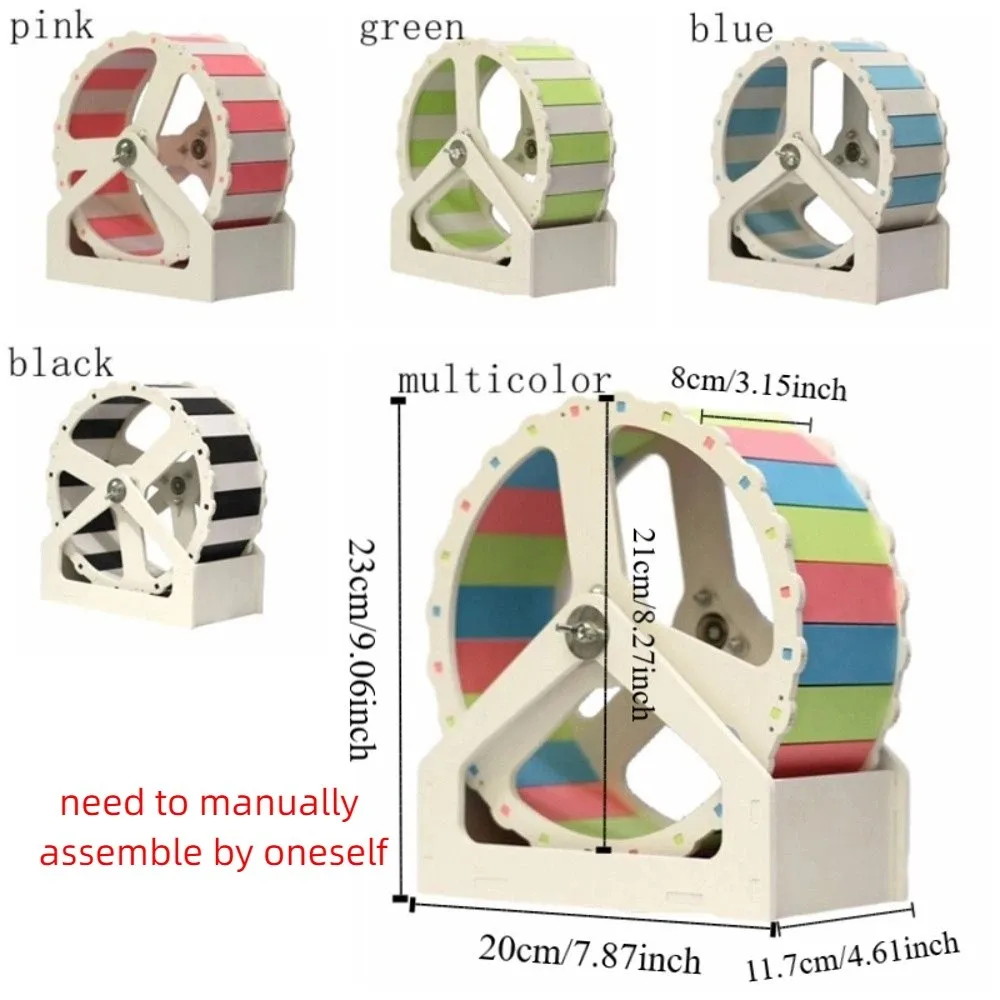 Durable Plastic Hamster Running Wheel Silent Stable Base Rodent Running Wheel Colorful 21cm Exercise Wheel for Small Animals - Image 6