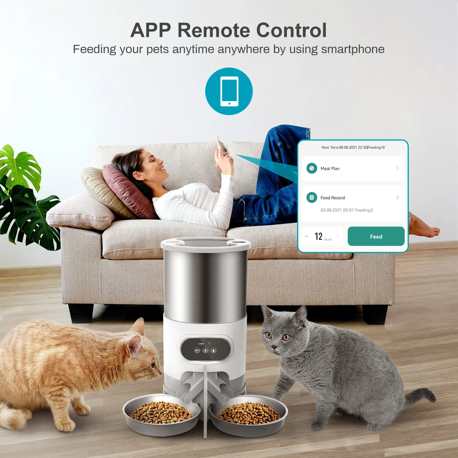 Tuya Smart APP Pet Feeder Cat Dog Food Dispenser Suitable For Small And Medium-Sized Cats And Dogs Mobile Phone Remote Feeding - Image 5