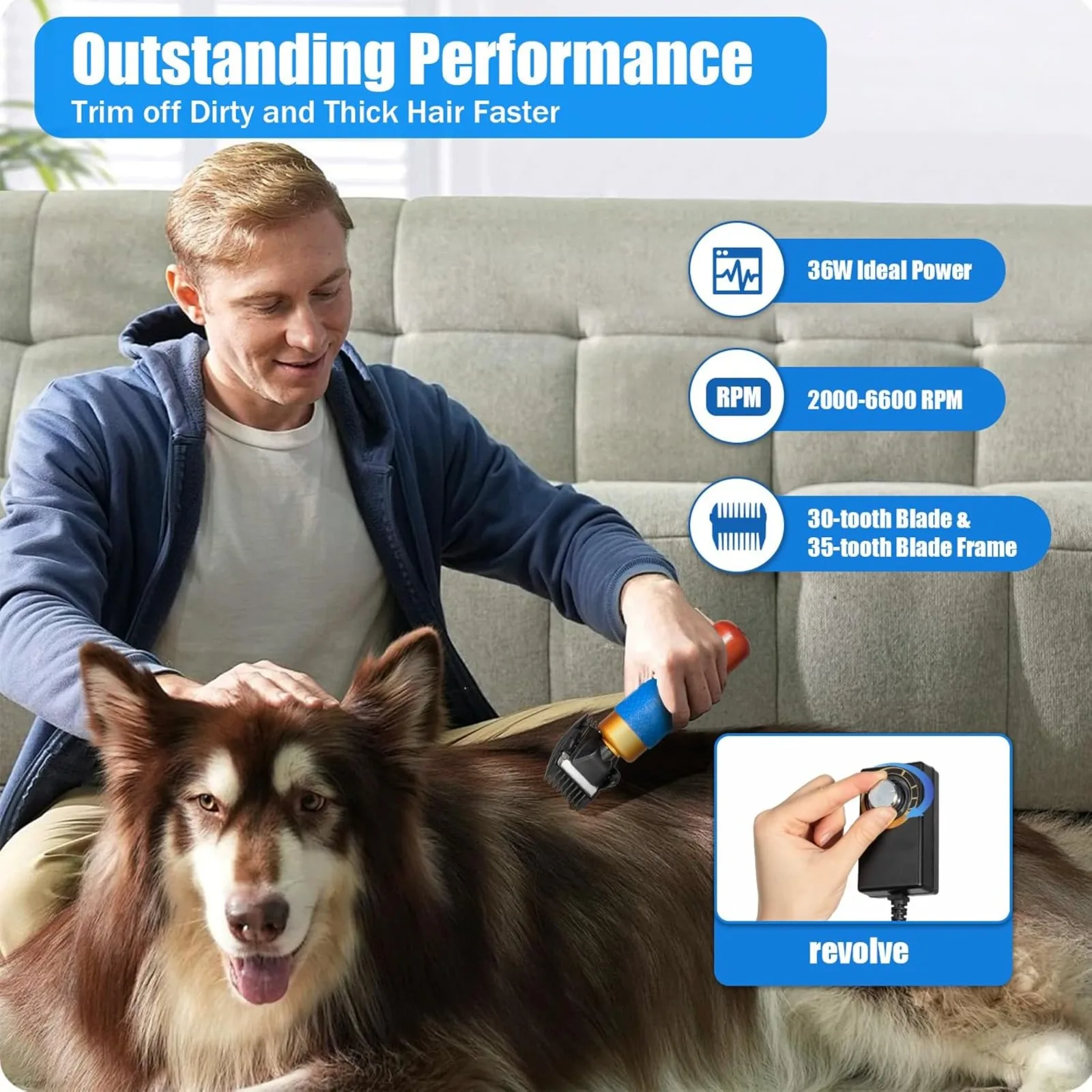 200W Electric Pet Clippers,Pet Dog Grooming Clippers Kit Low Noise Pet Hair Trimmer for Grooming Hair Clipper for Dogs Cats Pets - Image 2