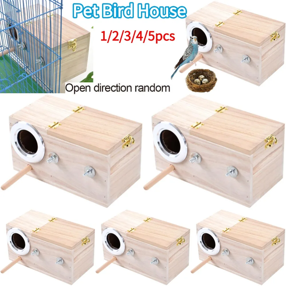 Bird Breeding Box Cage Nest For Parrot Nesting House Wooden Lovebirds Finch Wood Breeding Box For Lovebirds Parrot Mating Box