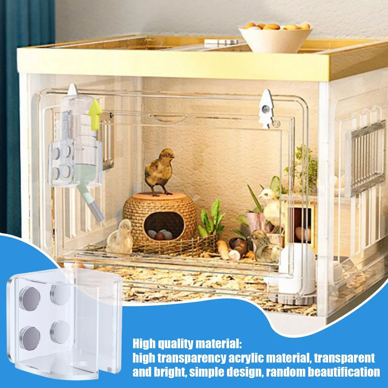 Magnetic water bottle holder water dispenser holder Small Pet Feeder Magnet Bracket Leakproof Hamster Water Bottle Holder forPet - Image 5