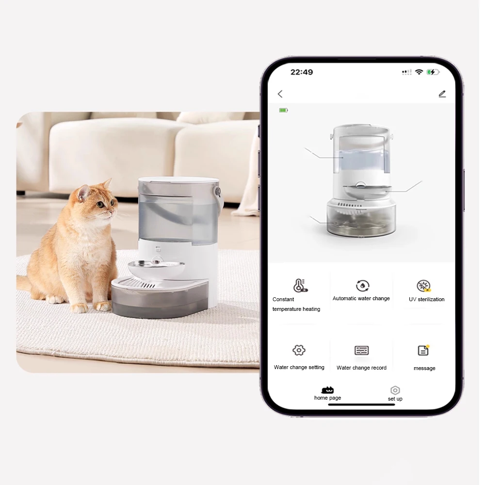 3.8L Wireless Automatic Cat Fountain Pet Water Feeder Gravitation water feeder Timed Smart Dog Water Dispenser No filter require - Image 4