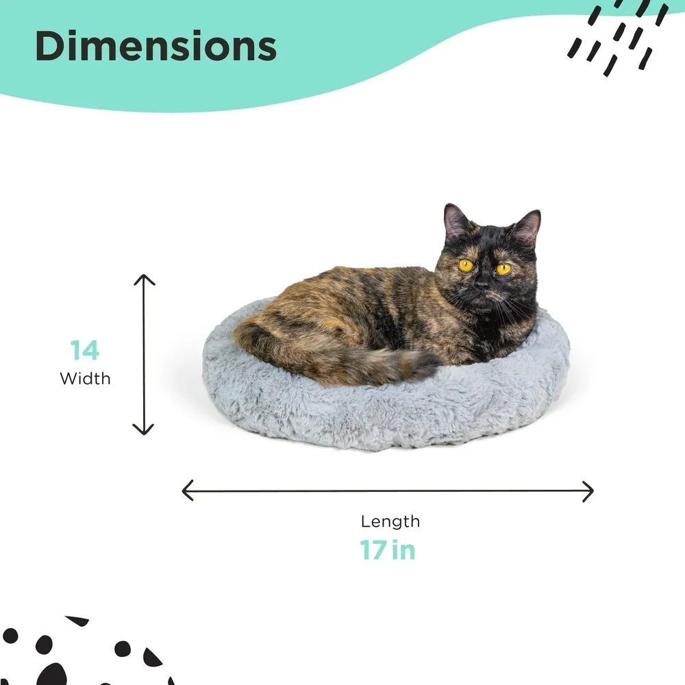 Faux Fur Cat Bed Self Warming Cozy Donut Shape Supportive Design Better Sleep Snuggle and Relaxation - Image 4