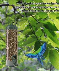 Alternative view of Hanging Bird Feeding Tool Garden Paddock Bird Feeder Pet Supplies Outdoor Decoration Wild Bird Seed Feeder PVC Tube Seed Feeders