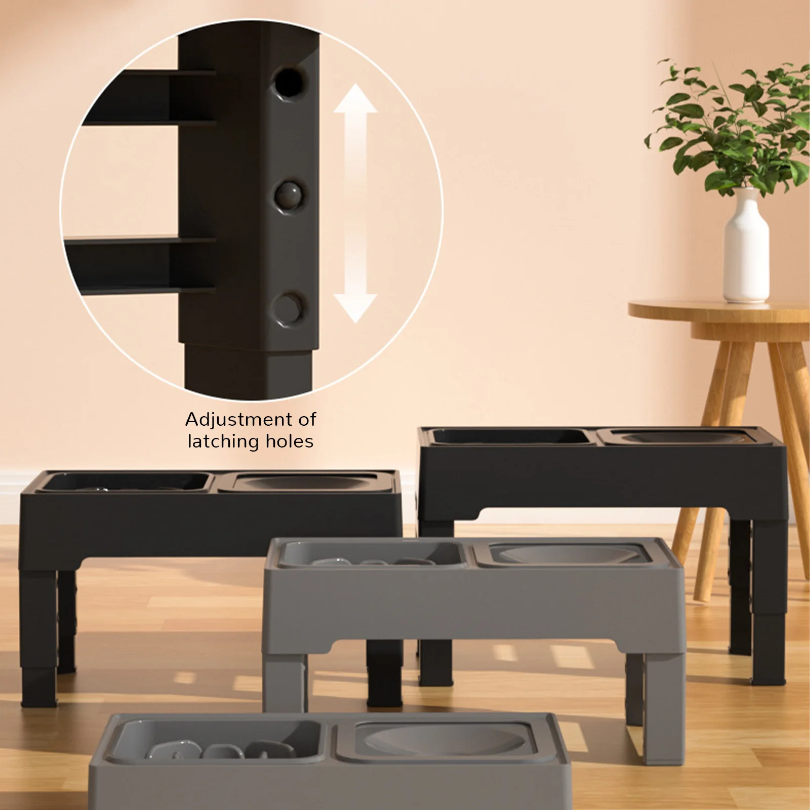 Dog Feeding Table Stainless Steel Bowl Foldable Raised Feeder Non Slip Durable Black Pet Food Stand Small Medium Dogs Use - Image 2