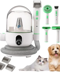 Pet Grooming Kit with 2L Vacuum Suction 99% Pet Hair, Professional Quiet Dog Grooming Vacuum Kit with 5 Grooming Tools For Pets