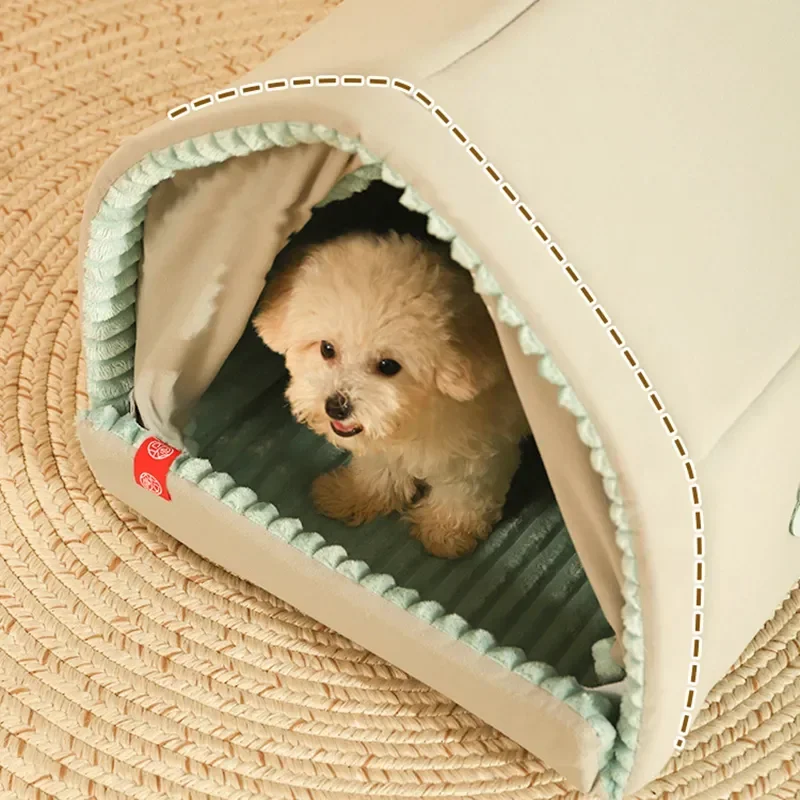 Closed Dog House with Door Curtain Winter Windproof Nest for Dogs Cats Outdoor Portable Cat Tent Dog Villa Sleep Kennel Cat Mat - Image 4