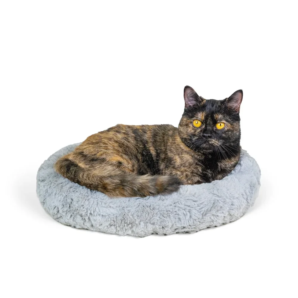 Faux Fur Cat Bed Self Warming Cozy Donut Shape Supportive Design Better Sleep Snuggle and Relaxation - Image 2