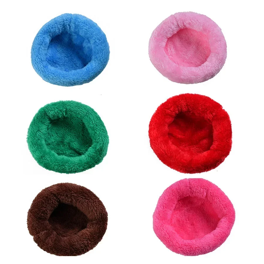 Cozy Pet Bed for Small Animals, Plush Hamster Hideout with Arctic Fleece Lining, Winter Warm Sleeping Pad & Nest - Image 4