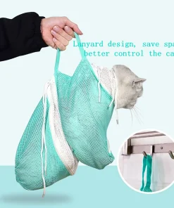 Mesh Cat Grooming Bathing Bag Adjustable Cats Washing Bags Pet Nail Trimming Clean Anti Scratch Bite Restraint Shower Net