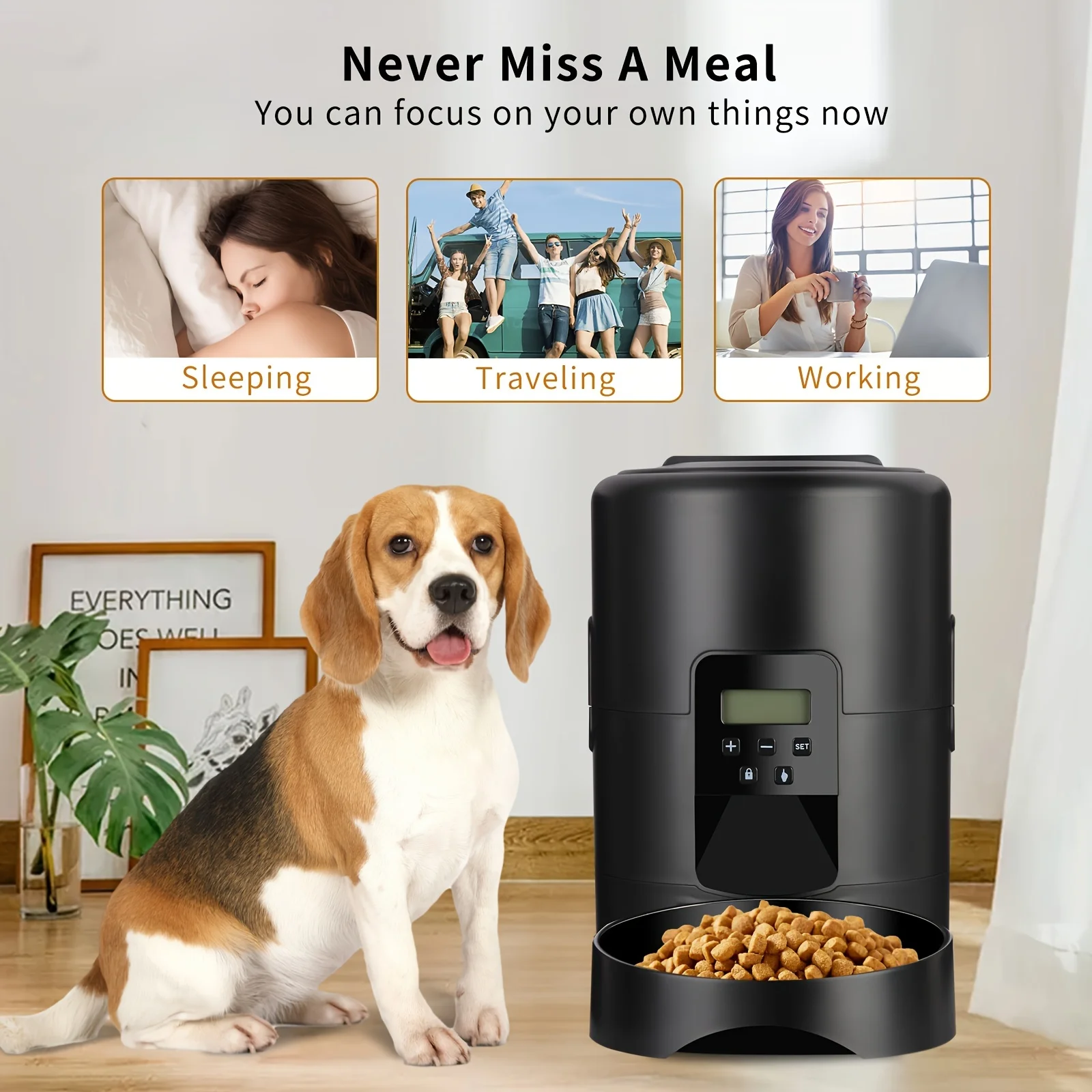 2L APP Control Automatic Pet Feeder Button Version Auto Cat Food Dispenser Smart Control Pet Feeder for Cats Dog Dry Food Bowl - Image 6