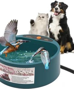 Heated Pet Bowl Intellectual Temperature Control 2.2L Heated Dog Bowl Winter Bird Bath Heater Dish Thermal Water Bowl for Dogs
