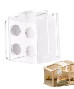Alternative view of Magnetic water bottle holder water dispenser holder Small Pet Feeder Magnet Bracket Leakproof Hamster Water Bottle Holder forPet