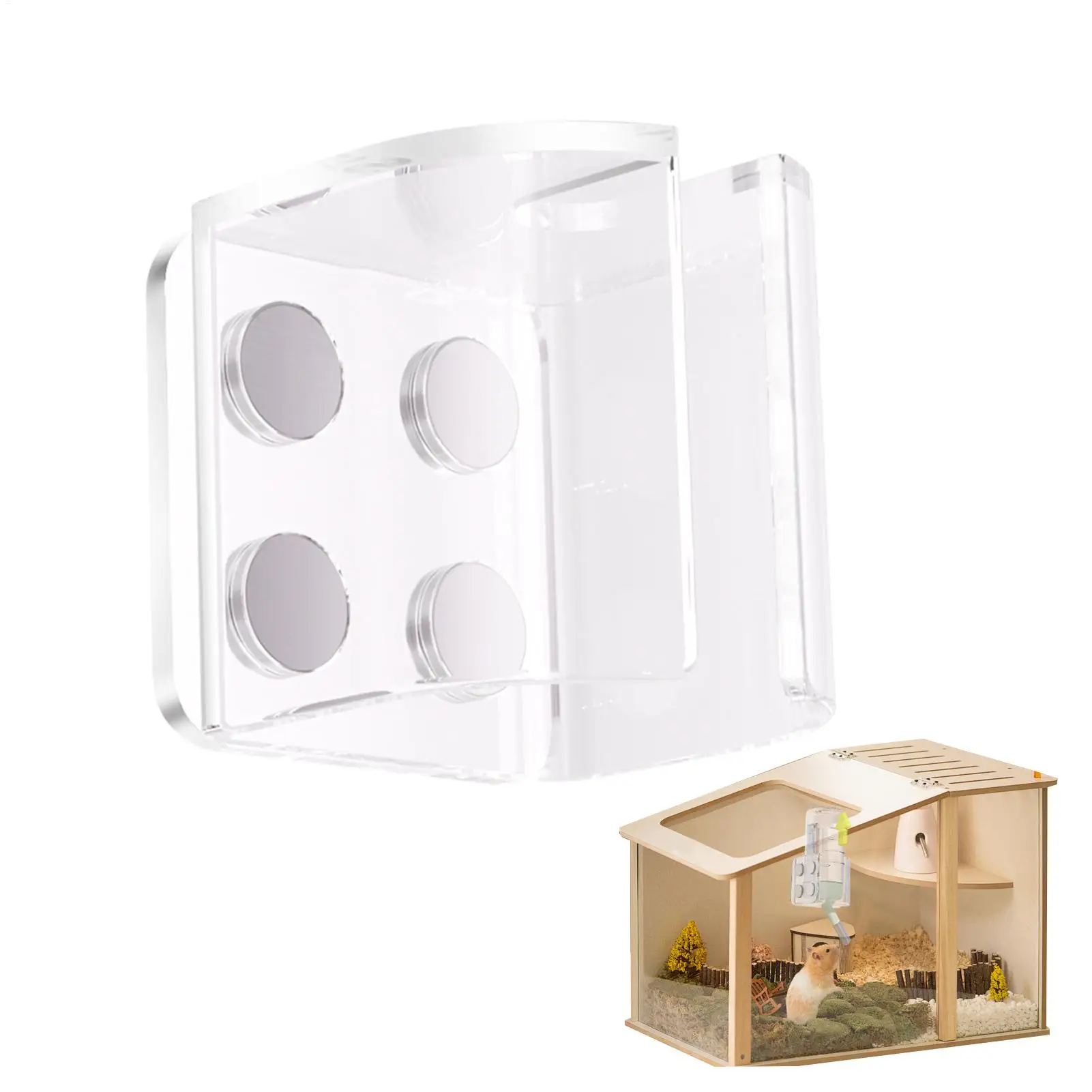 Magnetic water bottle holder water dispenser holder Small Pet Feeder Magnet Bracket Leakproof Hamster Water Bottle Holder forPet - Image 2