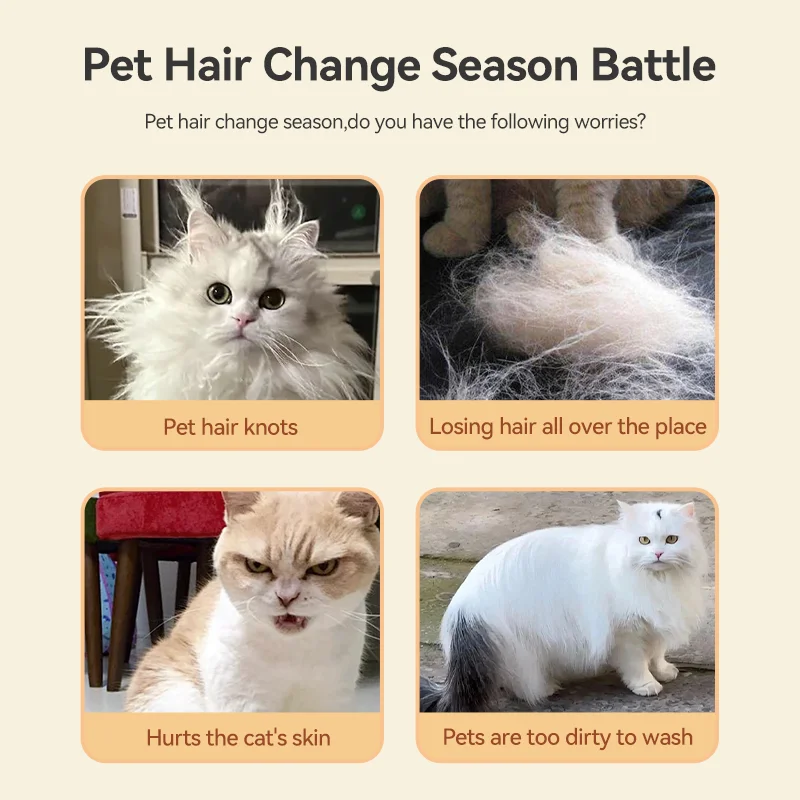ROJECO Pet Steam Comb Cat Electric Spray Brushes for Dog Hair Removal Combs Pet Hair Grooming Tools Kitten Hair Removal Brushes - Image 2