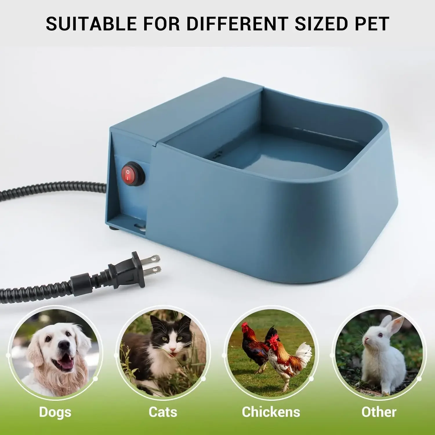 Heated Automatic Water Bowl for Dogs,Heated Dog Automatic Filling Outdoor Bowl,Heated Auto Waterer for Dog,Cats,Chickens,Animals - Image 5