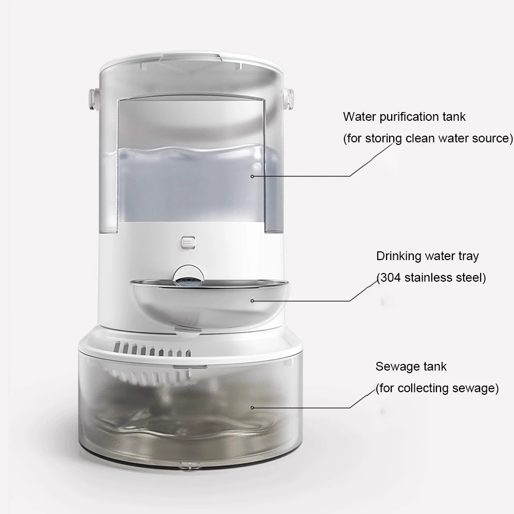 3.8L Wireless Automatic Cat Fountain Pet Water Feeder Gravitation water feeder Timed Smart Dog Water Dispenser No filter require - Image 5