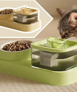 2-in-1 Pets Water Fountain Auto Filter Mute Cat Drinker Bowl Pet Feeder Recirculate Filtring Drinker for Cat Feeder Accessories