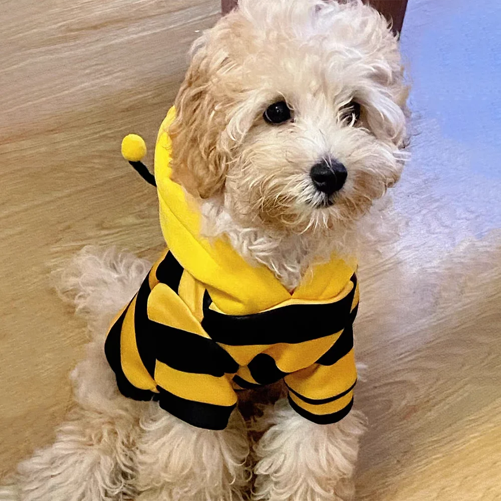 Bee Pet Puppy Coat Apparel Outfit Dog Halloween Hoodies Winter Cat Cosplay Costume Holiday Outfit for Small Medium Dogs & Cats - Image 4