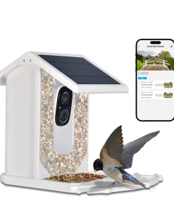 Blue Smart Bird Feeder with Camera, Outdoor Bird Feeding House 2.5L Waterproof, Solar-Powered, HD Bird Watching Camera (blue)