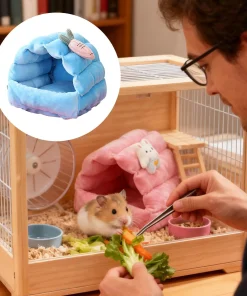 Alternative view of Gerbil House Warm Cage Chew-proof Breathable Hamster Home For Bunny Pet Ferret Animal Chinchilla Squirrel Birds Winter