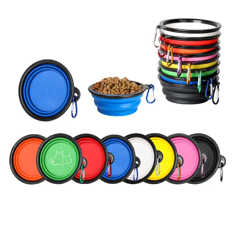 TPE dog bowl cat bowl wear-resistant and durable pet folding bowl travel outdoor drinking water feeding portable pet bowl