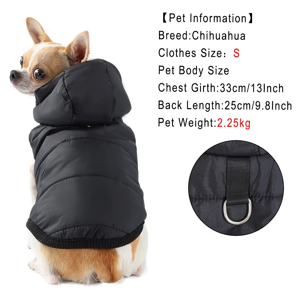 Waterproof Pet Cat Hoodie Jacket For Small Medium Cats Winter Warm Fleece Kitten Costume with D-ring Sphynx Coat Pug Clothing - Image 3