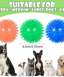 Alternative view of 3/6Pcs Squeaky Dog Ball Toys,Dog Chew Balls for Boredom, Floatable Pool Dog Toys,Puppy Teeth Cleaning Toys for Small Medium Dogs