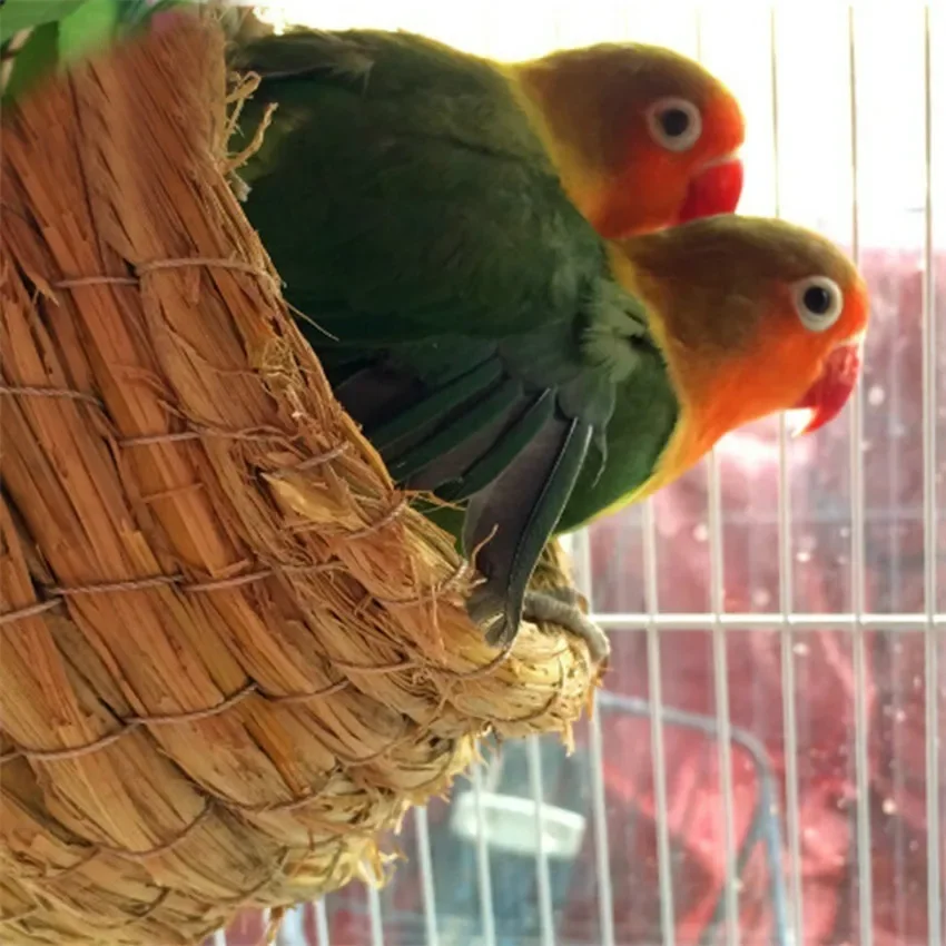 Handmade Straw Natural Bird Nest/Pigeon Bird House Parrot Nest Warm Pet Bedroom Courtyard Bird Cages Adornment - Image 2