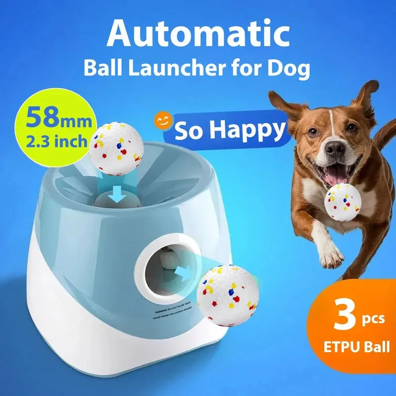 Automatic Dog Ball Launcher, Rechargeable Tennis Ball Thrower for Interactive Training Fetch Play, Fun Toy for Medium Large Dog - Image 2