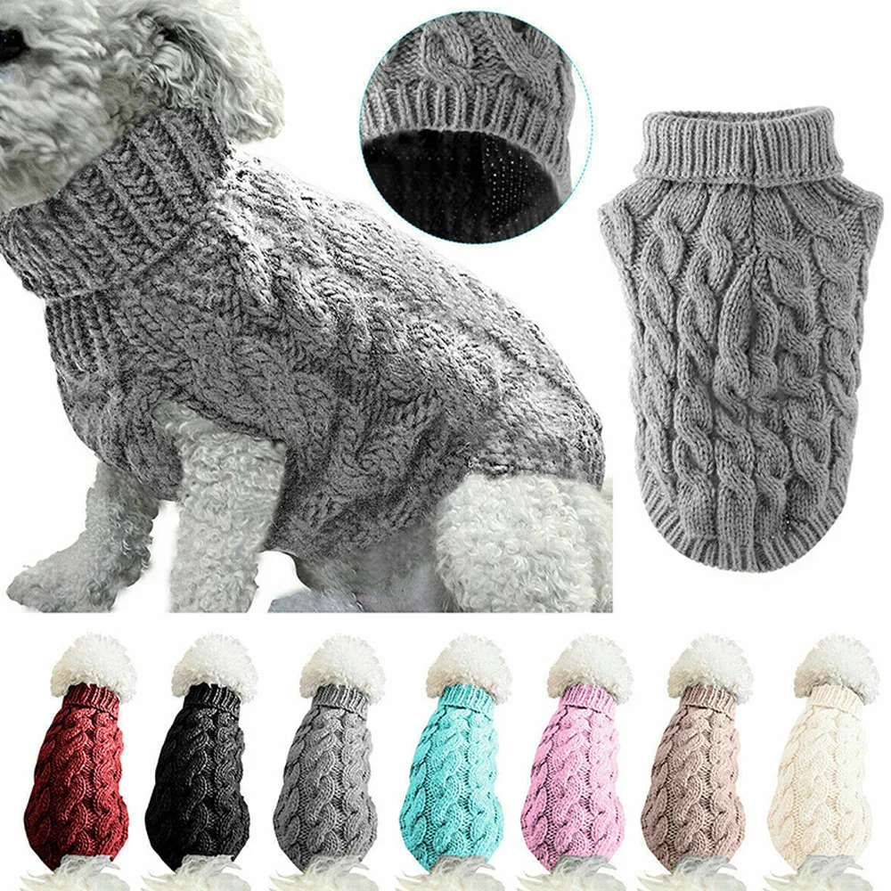 Dog Sweaters for Small Dogs, Puppy Medium Warm Clothes in Winter, Turtleneck Pullover Design for Boy Girl Pet, Doggie Cat Kitten