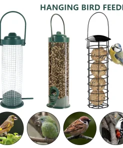 Hanging Bird Feeding Tool Garden Paddock Bird Feeder Pet Supplies Outdoor Decoration Wild Bird Seed Feeder PVC Tube Seed Feeders
