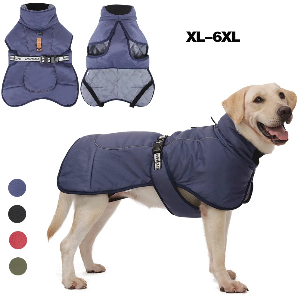 Winter Warm Dog Clothes For Medium Large Dogs Reflective Windproof Pet Thicken Down Jacket Labrador French Bulldog Coat Outfits - Image 2